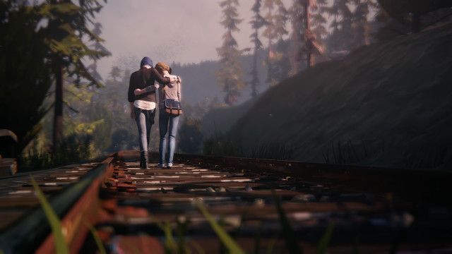 Couple people train track forest #2 free wallpaper - medium preview image