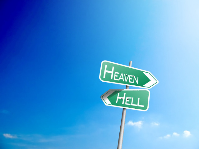 Green street signs opposite directions free wallpaper - medium preview image