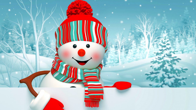 Snowman red hat scarf sign free wallpaper - medium preview image