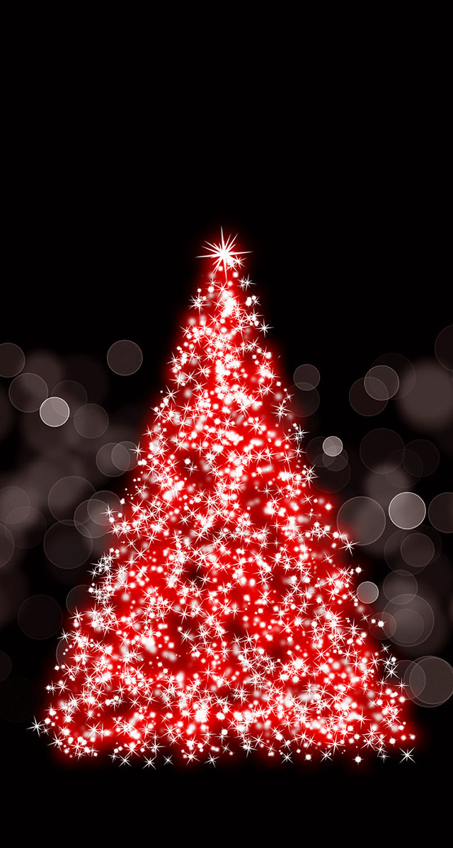 Red christmas tree white lights free wallpaper - medium preview image