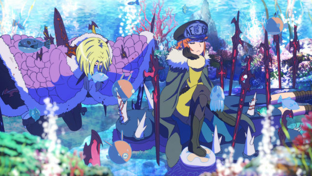 Cartoon character fish plants blue free wallpaper - medium preview image