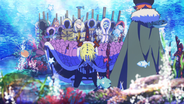 Cartoon man woman fish corals free wallpaper - medium preview image