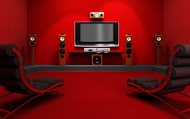 Red wall tv speakers red free wallpaper - medium preview image