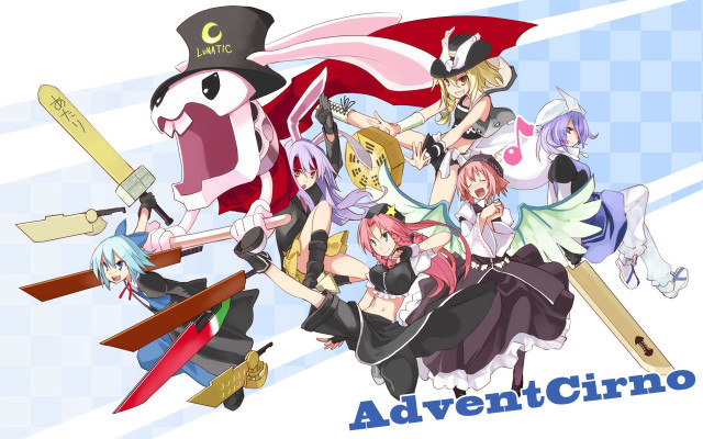 Anime characters group caption image #2 free wallpaper - medium preview image