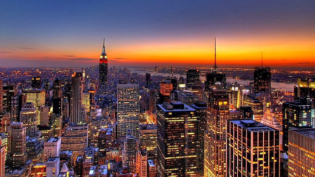 City skyline tall buildings night #15 free wallpaper - medium preview image