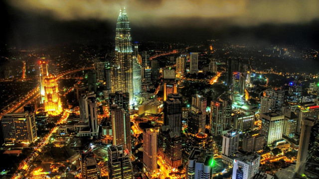 City night lights clouds sky #2 free wallpaper - medium preview image