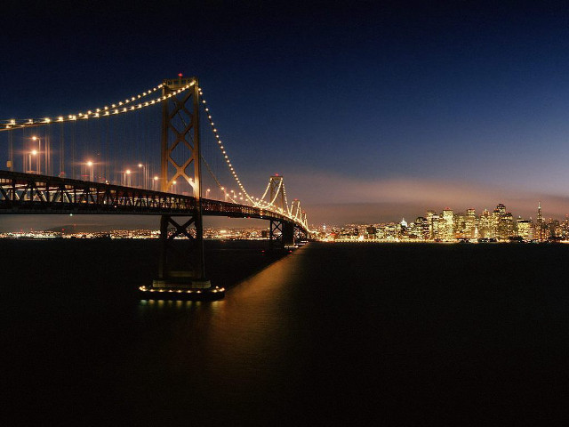 Bridge water night lights city #13 free wallpaper - medium preview image
