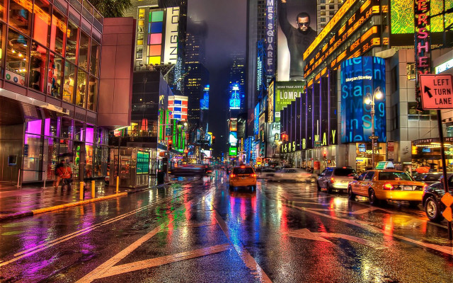 City street night traffic cars free wallpaper - medium preview image