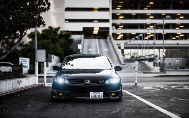 Car parked parking lot building free wallpaper - medium preview image