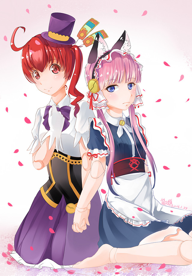 Anime characters sitting ground pink free wallpaper - medium preview image