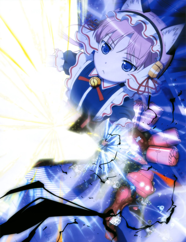 Anime cat back arm blue free wallpaper - medium preview image
