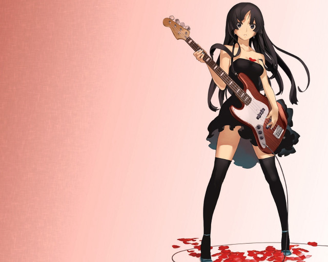 Girl guitar blood floor pink free wallpaper - medium preview image