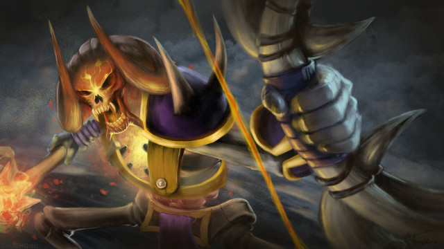 Demon sword skull painting artwork free wallpaper - medium preview image