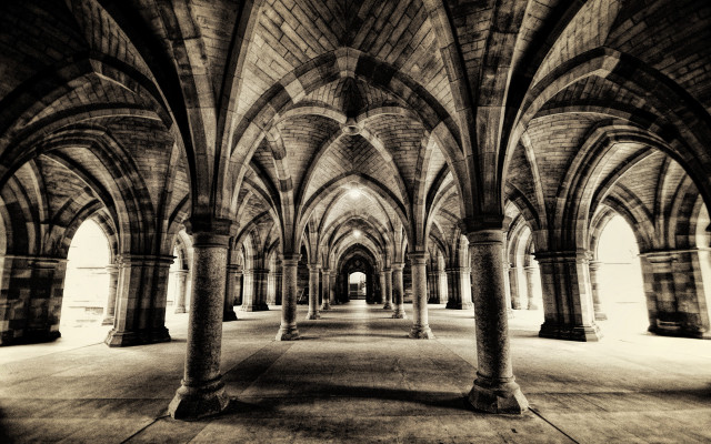 Black white building arches pillars free wallpaper - medium preview image