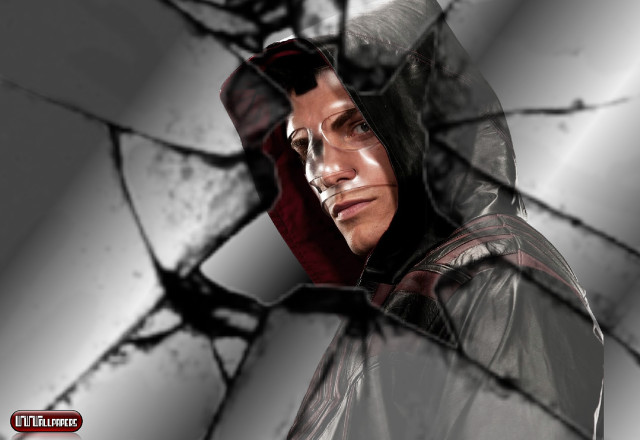 Man hooded jacket broken glass free wallpaper - medium preview image