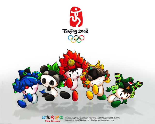 Cartoon characters running olympic logo free wallpaper - medium preview image