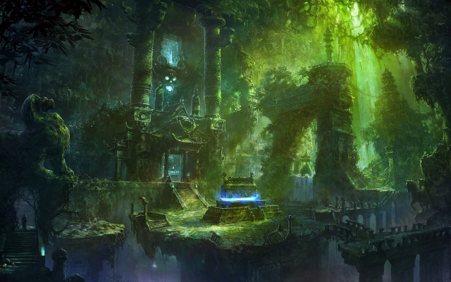 Forest trees building green plants free wallpaper - medium preview image