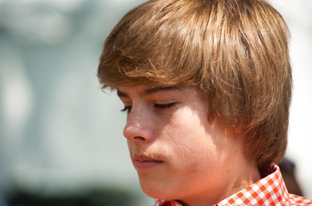 Boy checkered shirt telephone closed free wallpaper - medium preview image