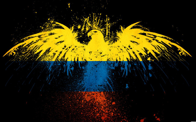 Yellow blue bird black wings free wallpaper - medium preview image