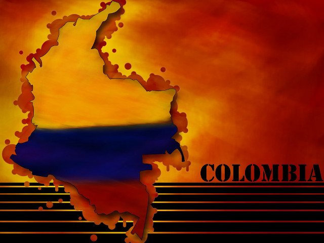 Colombia orange map illustration image free wallpaper - medium preview image