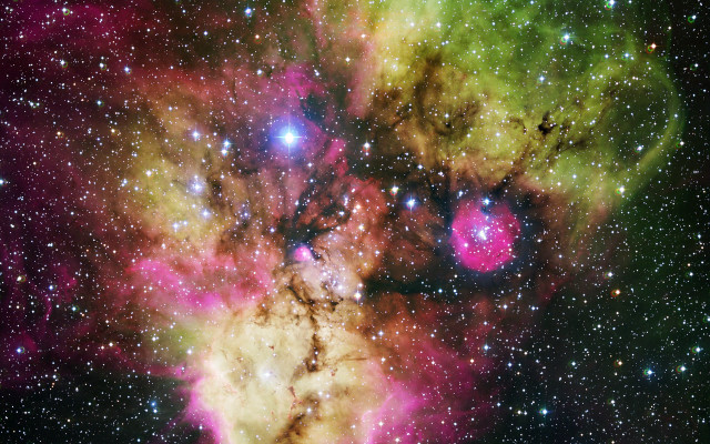 Colorful star cluster stars black free wallpaper - medium preview image