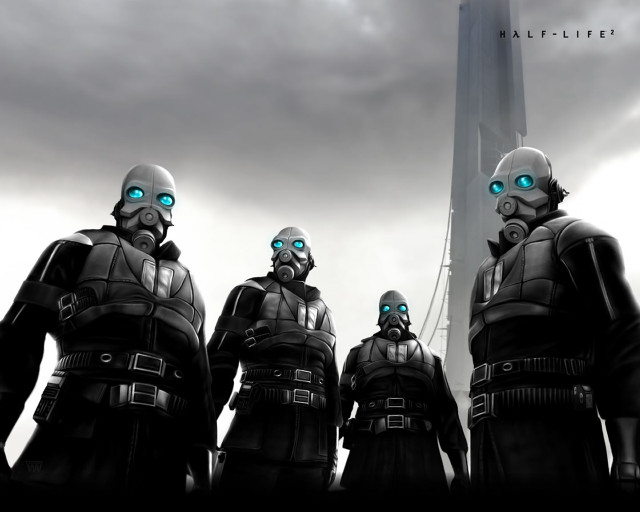 People gas masks tall building free wallpaper - medium preview image
