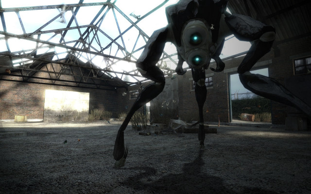 Large spider green eyes building free wallpaper - medium preview image