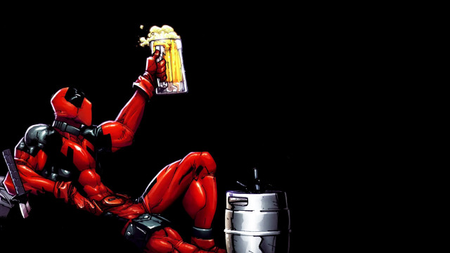 Deadpool beer laying floor chip free wallpaper - medium preview image