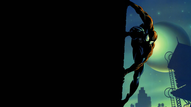 Man climbing building moon sky free wallpaper - medium preview image