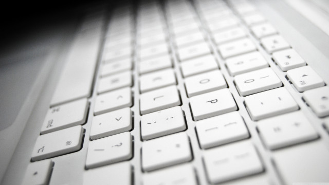 Keyboard closeup black white photo free wallpaper - medium preview image