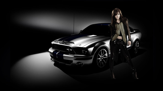 Woman car darkroom spotlight black free wallpaper - medium preview image
