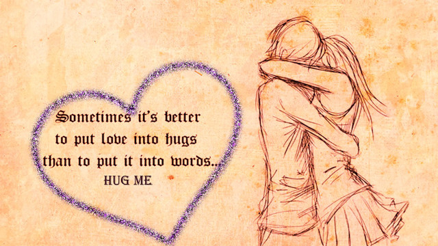 Woman hugging man heart frame free wallpaper - medium preview image