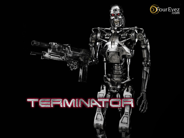Robot gun terminator logo chest free wallpaper - medium preview image