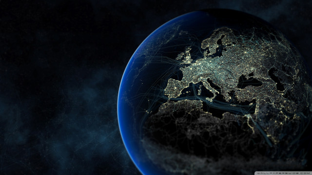 Blue earth dark background lights free wallpaper - medium preview image