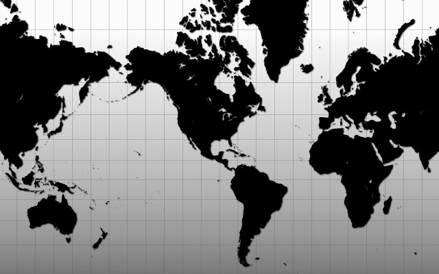 Black white world map grid free wallpaper - medium preview image
