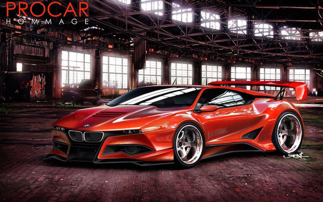 Red sports car garage roof free wallpaper - medium preview image