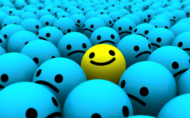 Yellow smiley face blue balls #3 free wallpaper - medium preview image