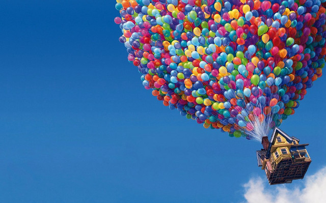 Floating house balloons in the #3 free wallpaper - medium preview image