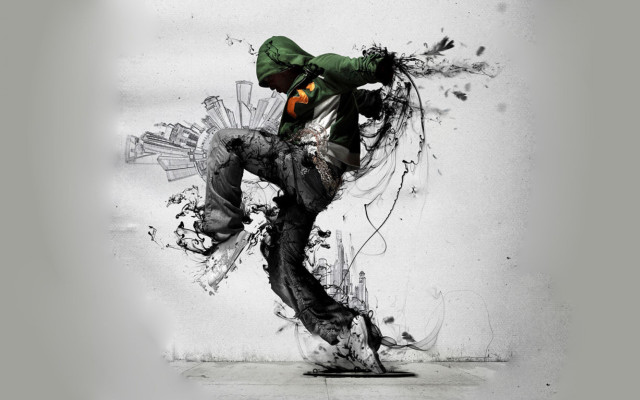 Man skateboard air green jacket free wallpaper - medium preview image