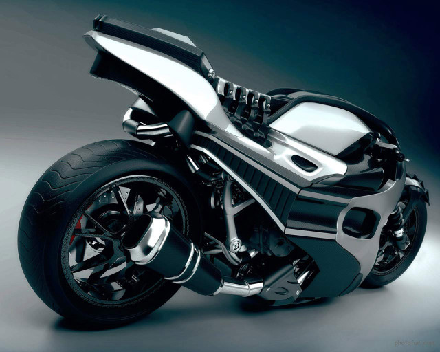 Futuristic motorcycle sleek digital rendering free wallpaper - medium preview image