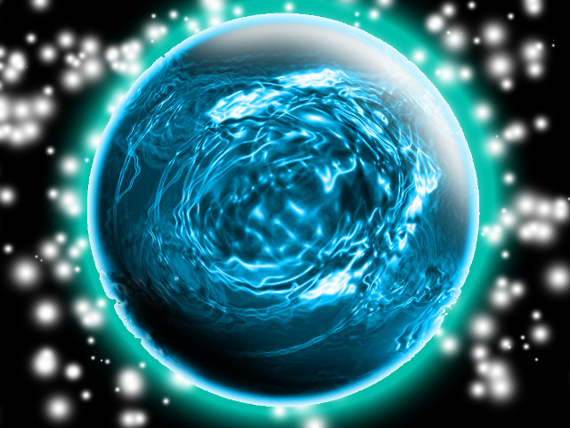 Blue white sphere glowing hologram free wallpaper - medium preview image