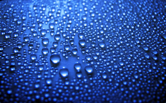 Water droplets blue surface macro #9 free wallpaper - medium preview image
