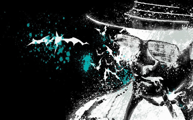 Man hat glasses black white free wallpaper - medium preview image