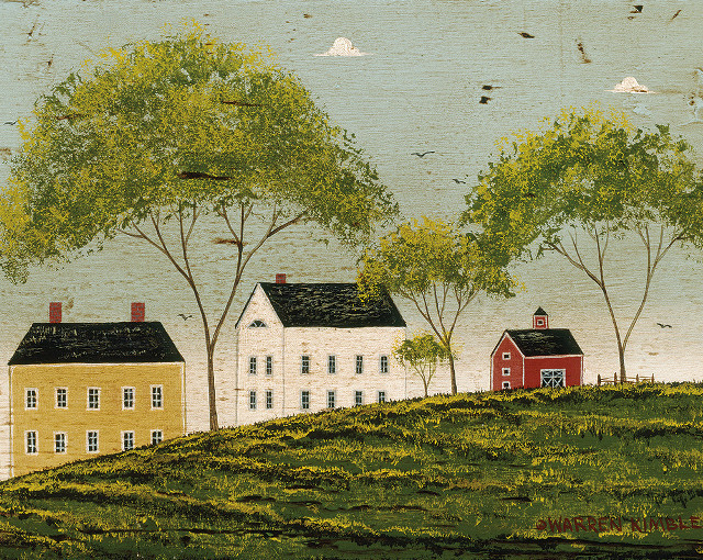 Farm redhouse whitemountain trees birds free wallpaper - medium preview image
