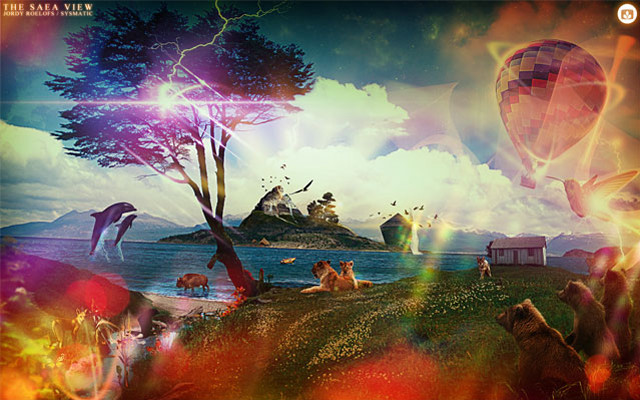 Animals field lake sky background free wallpaper - medium preview image