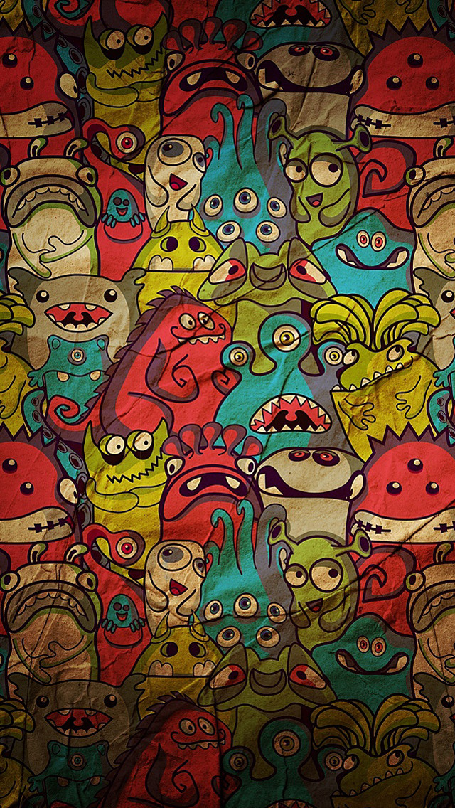 Colorful background cartoon characters fun free wallpaper - medium preview image