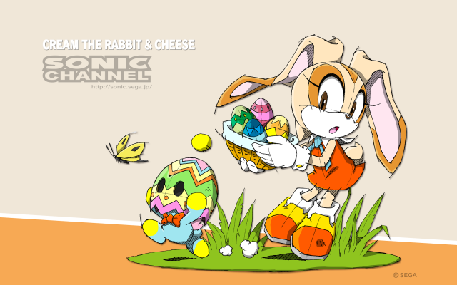 Cartoon bunny basket eggs small free wallpaper - medium preview image