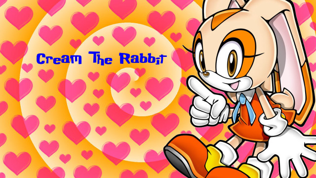 Cartoon character heart background cream free wallpaper - medium preview image