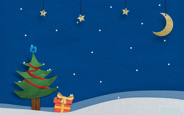 Christmas tree presents blue sky free wallpaper - medium preview image
