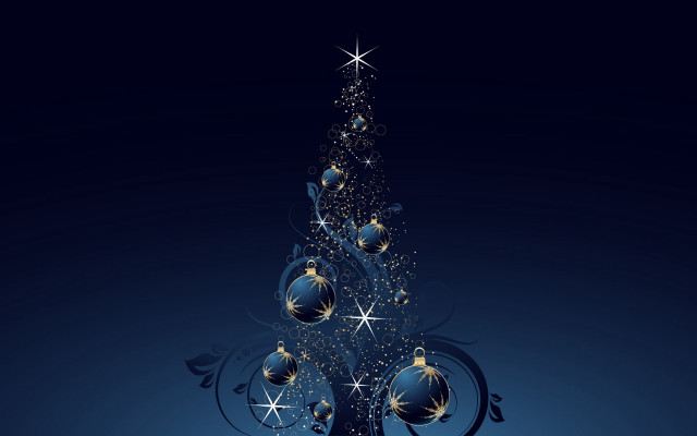 Christmas tree ornaments blue background #3 free wallpaper - medium preview image